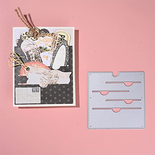 hinana Tag Pocket Frame Metal Die Cuts,Geometric Tag Pocket Collection Frame Cutting Dies Cut Stencils for DIY Scrapbooking Photo Decorative Embossing Paper Dies for Scrapbooking Card Making - Image 3