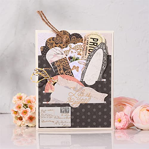 hinana Tag Pocket Frame Metal Die Cuts,Geometric Tag Pocket Collection Frame Cutting Dies Cut Stencils for DIY Scrapbooking Photo Decorative Embossing Paper Dies for Scrapbooking Card Making - Image 5