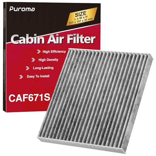 Puroma Cabin Air Filter with Activated Carbon Replacement for CF11671 6090C CAF1864P Mazda EG2161P11 Jeep Grand Wagoneer Wagoneer Mazda CX7 RAM 1500 1500 Classic 2500 3500 4500 5500 - Image 1