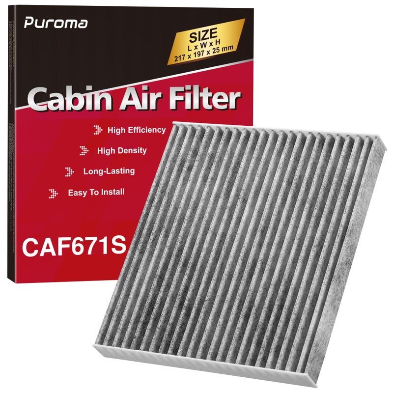 Puroma Cabin Air Filter with Activated Carbon Replacement for CF11671 6090C CAF1864P Mazda EG2161P11 Jeep Grand Wagoneer Wagoneer Mazda CX7 RAM 1500 1500 Classic 2500 3500 4500 5500 - Image 2