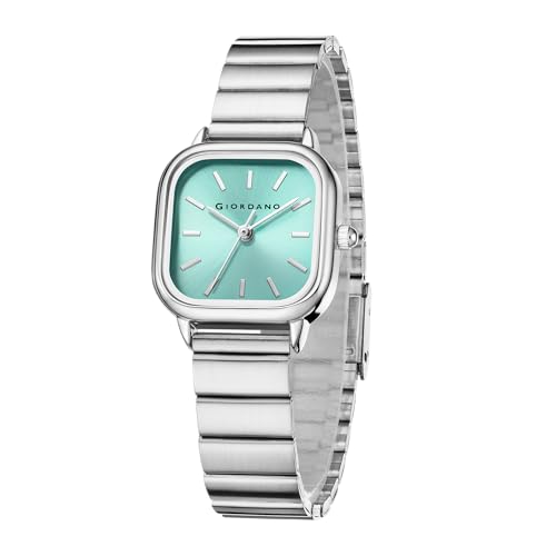 Giordano Classic Square Watch for Women – Polished Stainless Steel Strap, Minimalist Compact Design - Image 1