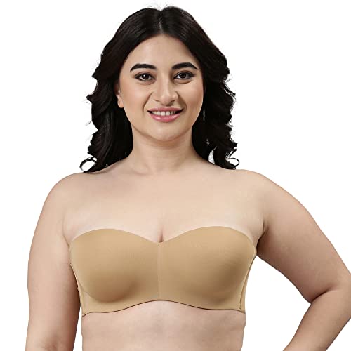 Enamor F074 Full Figure Strapless & Multi-Way Bra – Padded, Wired & Medium Coverage Buff - Image 1