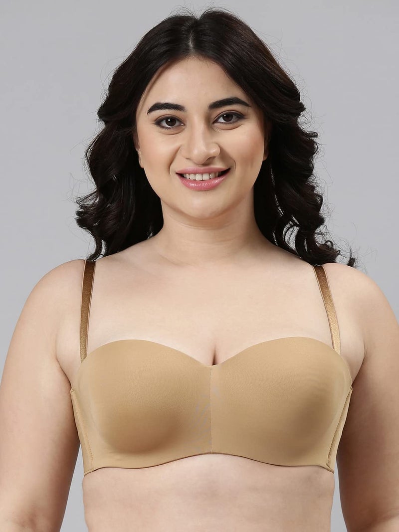 Enamor F074 Full Figure Strapless & Multi-Way Bra – Padded, Wired & Medium Coverage Buff - Image 2