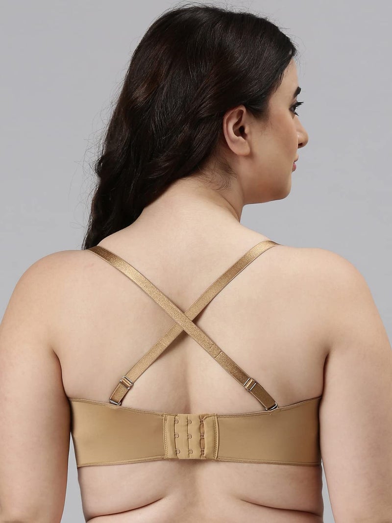 Enamor F074 Full Figure Strapless & Multi-Way Bra – Padded, Wired & Medium Coverage Buff - Image 3