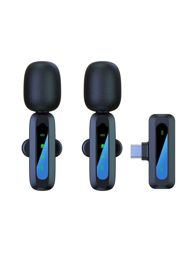 Neutral Wireless Lapel Microphone Live Video Recording Intelligent Noise Reduction Integrated Mini Microphone - Image 1