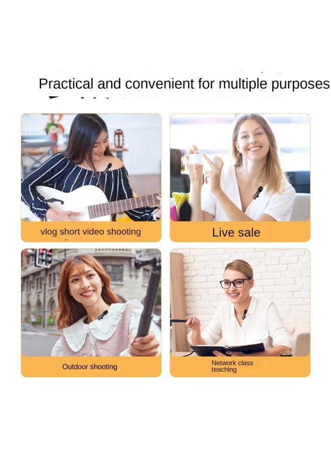 Neutral Wireless Lapel Microphone Live Video Recording Intelligent Noise Reduction Integrated Mini Microphone - Image 2
