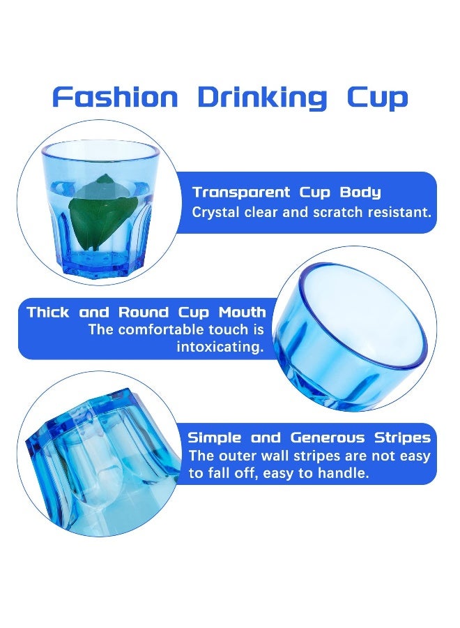 6 oz Unbreakable Drinking Glasses, Set of 6, Colored Acrylic Drinkware Set, Reusable Plastic Cups, Small Water Tumblers for Family, Kids, Picnics, Parties, Juice  - Image 3