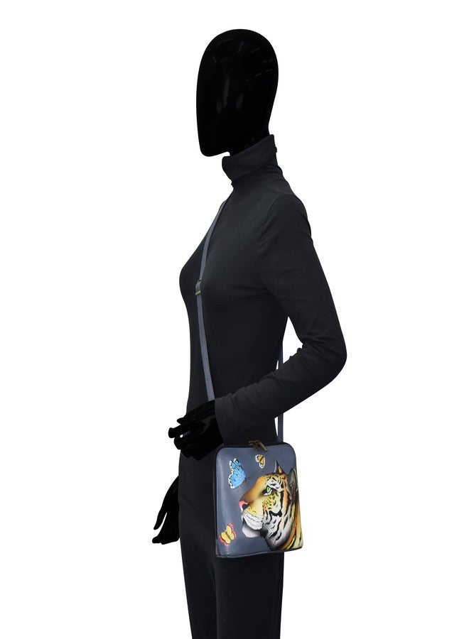 Anna By Anuschka Womens Small Zip Around Crossbody, Royal Tiger - Image 4