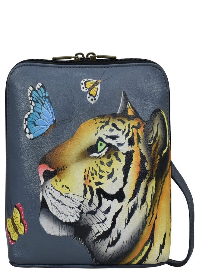 Anna By Anuschka Womens Small Zip Around Crossbody, Royal Tiger - Image 1
