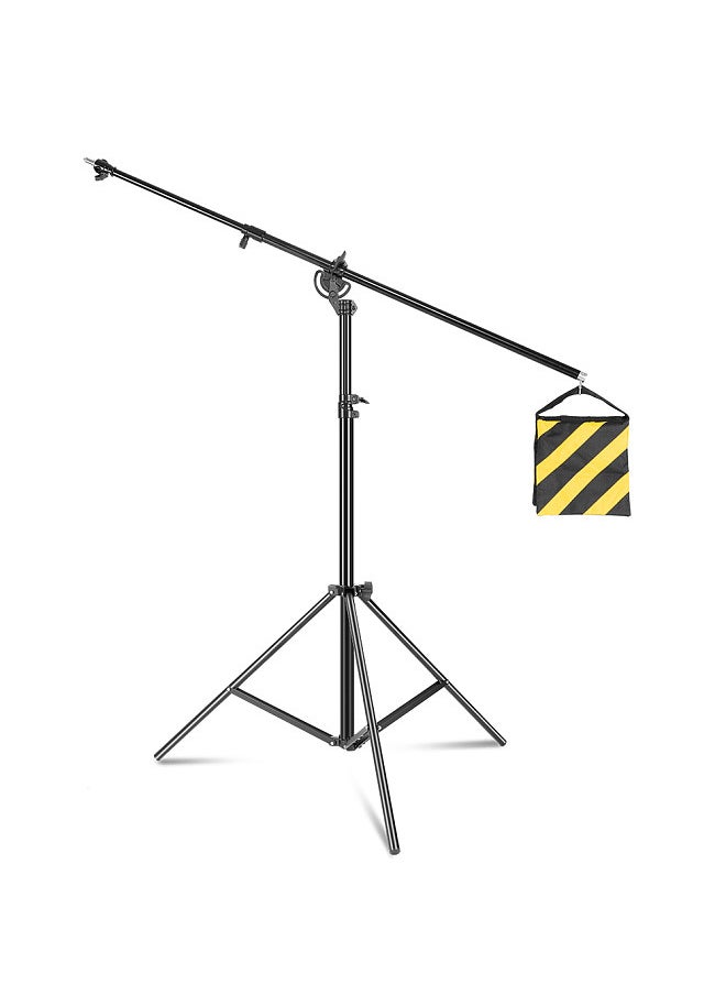 Generic - 4m/157in Light Stand 2-in-1 Adjustable Boom Light Stand Multifunctional Tripod Heavy Duty 5kg/11lbs Load Capacity with Sand Bag 1/4in & 3/8in Screw - Image 1
