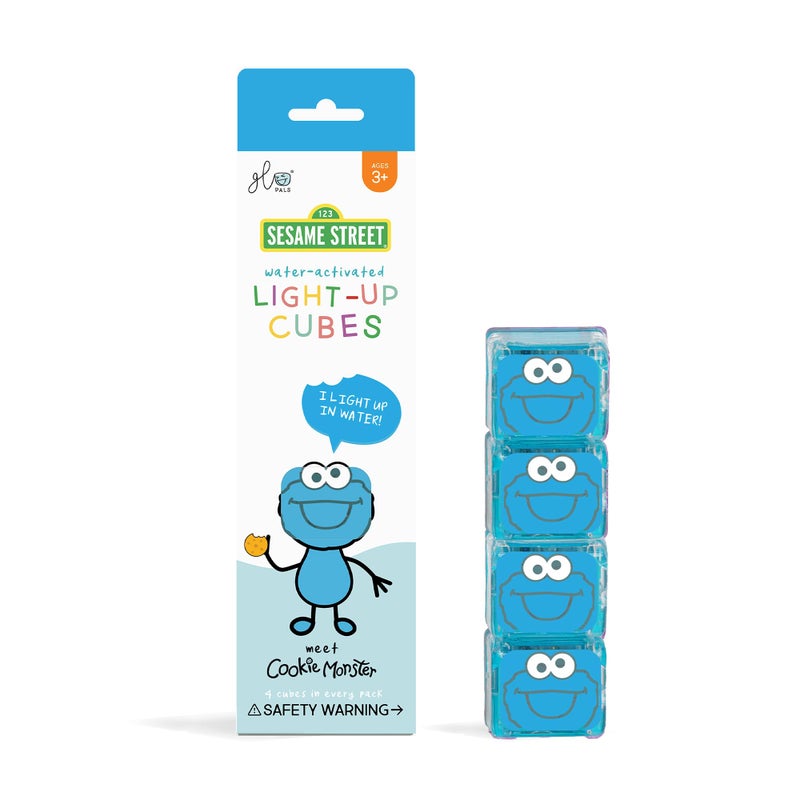 Glo Pals x Sesame Street WaterActivated LightUp Cubes for Sensory Play Cookie Monster Cubes Only Easter Basket Stuffers for Kids Sensory Easter Toys - Image 2