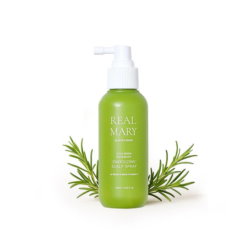 RATED GREEN بخاخ ماري الأخضر الحقيقي للطاقة البيوتين لنمو الشعر للرجال والنساء - بخاخ فروة الرأس بالروزماري والزنجبيل | 4.06 أونصة سائلة - Image 1