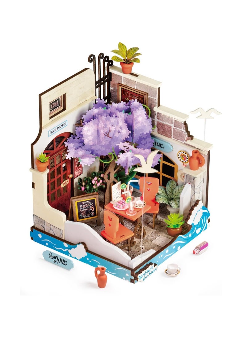 DIY Mini Building House Micro Kit - Holiday Dining Room, Lifestyle Mini Bookshelf Decor, DIY Hobby/Craftsman Gift (Seaside Dining Room) - Image 1