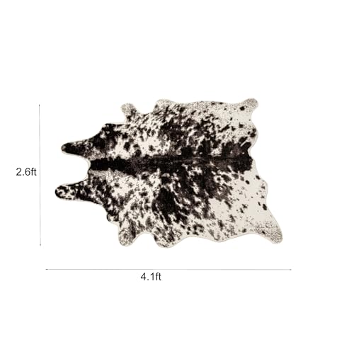 MustMat Faux Cowhide Rug Cow Print Rug Western Cowhide Area Rugs for Living Room (Black and White, 2.6ft x 4.1ft) - Image 4