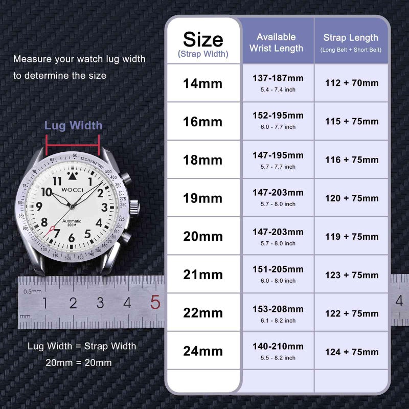 WOCCI 24mm Silicone Watch Band, Quick Release Rubber Replacement Strap with Black Stainless Steel Buckle (Black) - Image 5