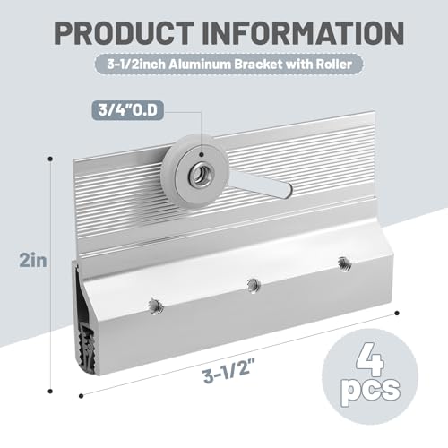 Ptazucv 4Pack M 6053 Shower Door AccessoriesDoor Top Bracket Roller Assembly34 in Round Plastic WheelPremium Shower Door Hardware for Fixing AdjustingExtruded Aluminum Chrome Finish - Image 3