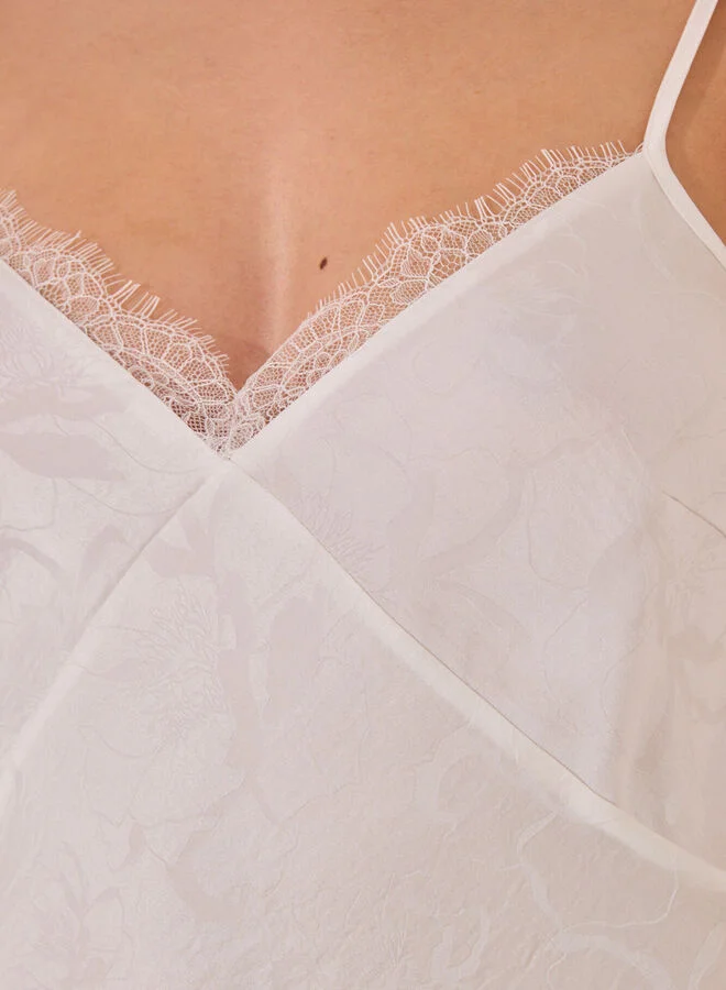 women'secret White satin midi nightgown