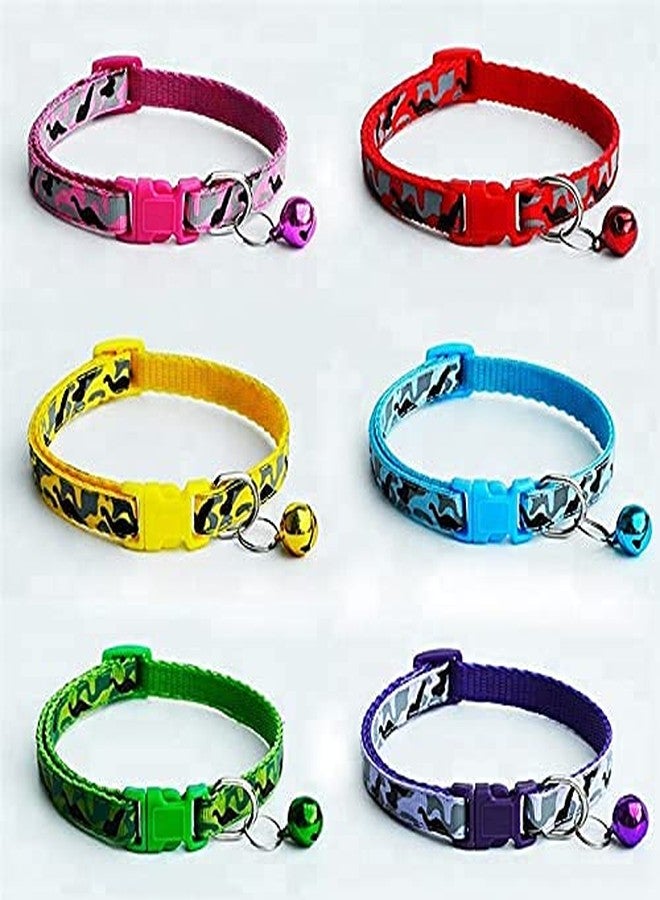 Pet Guard Adjustable Length Cat Collar with Bell Designer Collar (1Pcs Pink Color) - Image 2