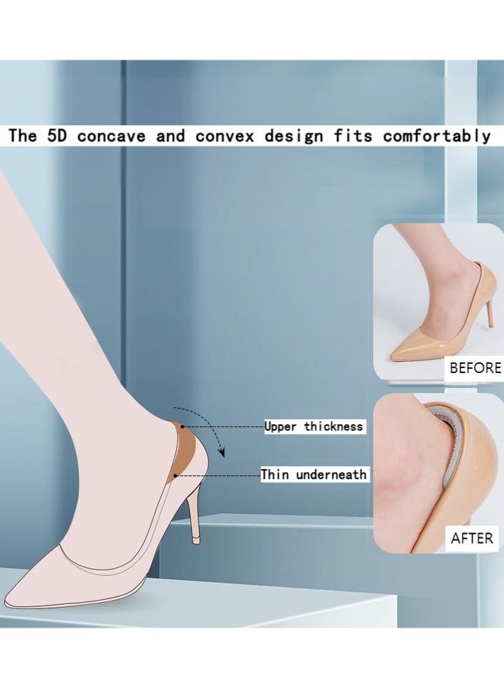 كعب ملصق المضادة للتآكل القدم عالية الكعب كعب ملصق نصف حجم وسادة ضبط حجم الحذاء شفاف سيليكون تدليك كعب 2 ضد 4 قطع ملصق - Image 1