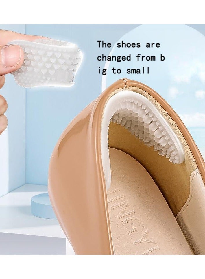 كعب ملصق المضادة للتآكل القدم عالية الكعب كعب ملصق نصف حجم وسادة ضبط حجم الحذاء شفاف سيليكون تدليك كعب 2 ضد 4 قطع ملصق - Image 3