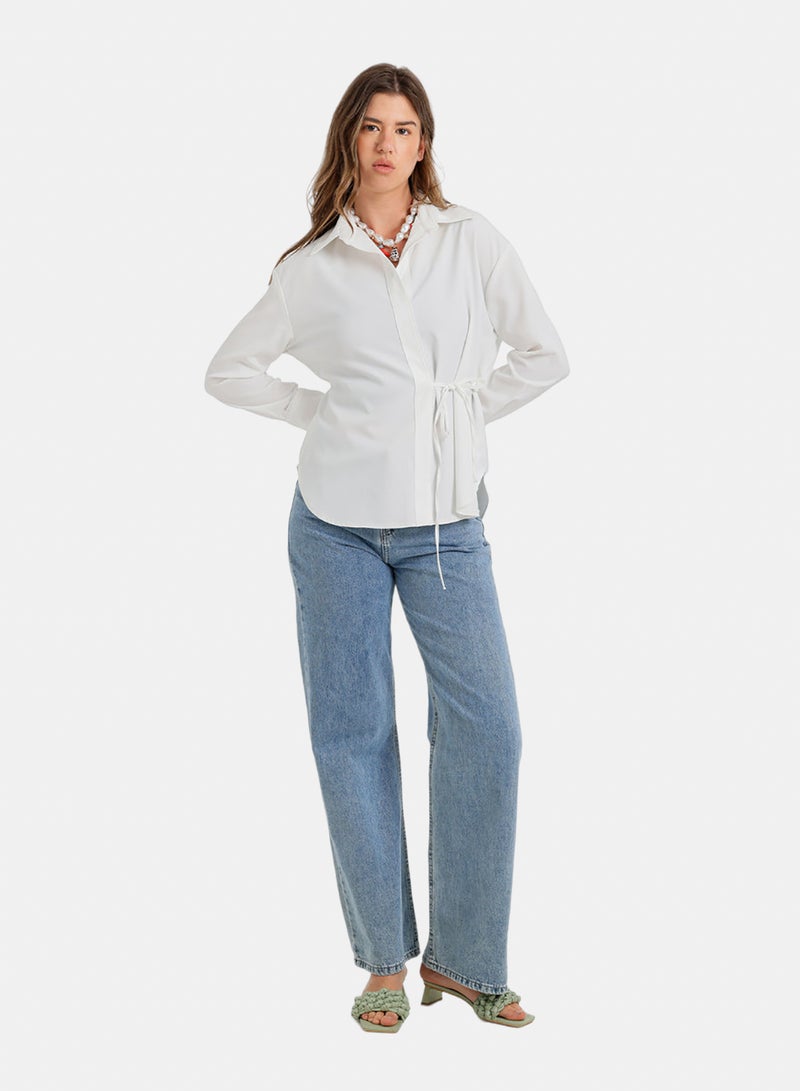 Carina Cinched Hidden-Placket Shirt - Image 5