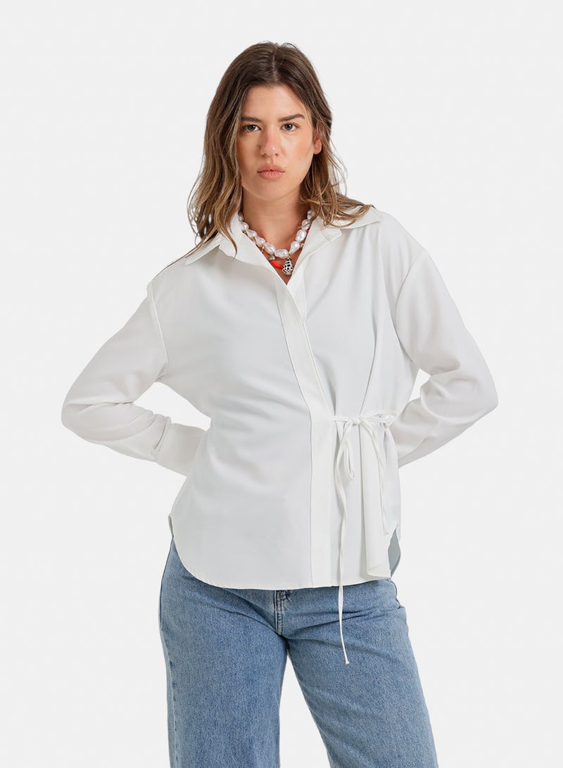 Carina Cinched Hidden-Placket Shirt - Image 2