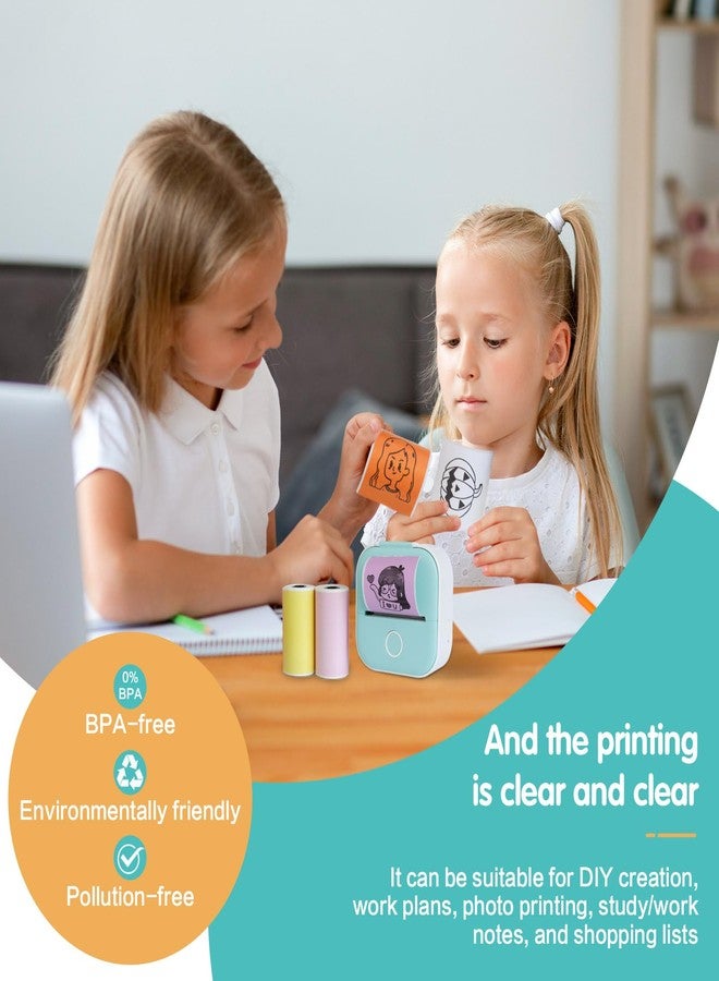 HiABNRT 6 Rolls 53mm Mini Thermal Printer Stickers Paper, Multicolor Mini Printer Sticker Paper, Photo Printer Labels Paper, Compatible M02/T02, Kids Instant Camera, To-do Lists, Notes, Black, Photo - Image 2