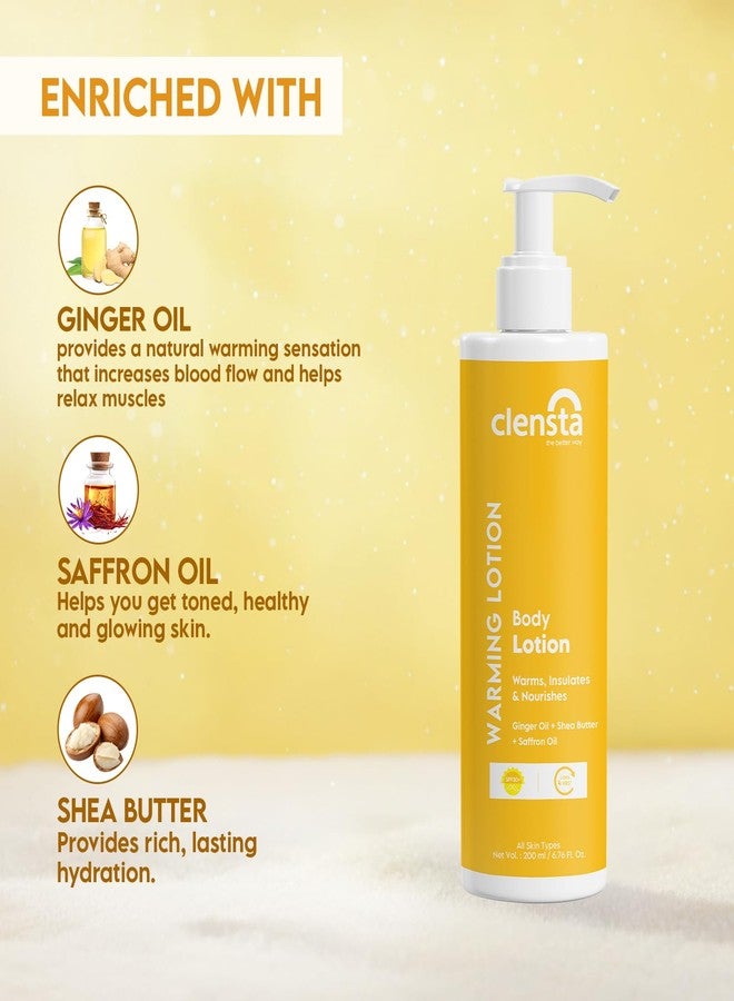 Clensta WARMING Body Lotion 200ml for All Skin Types Winter Women Men Warms, Insulates & Hydrates Skin Enriched with Ginger Oil, Shea Butter & Active Peptides - Image 3