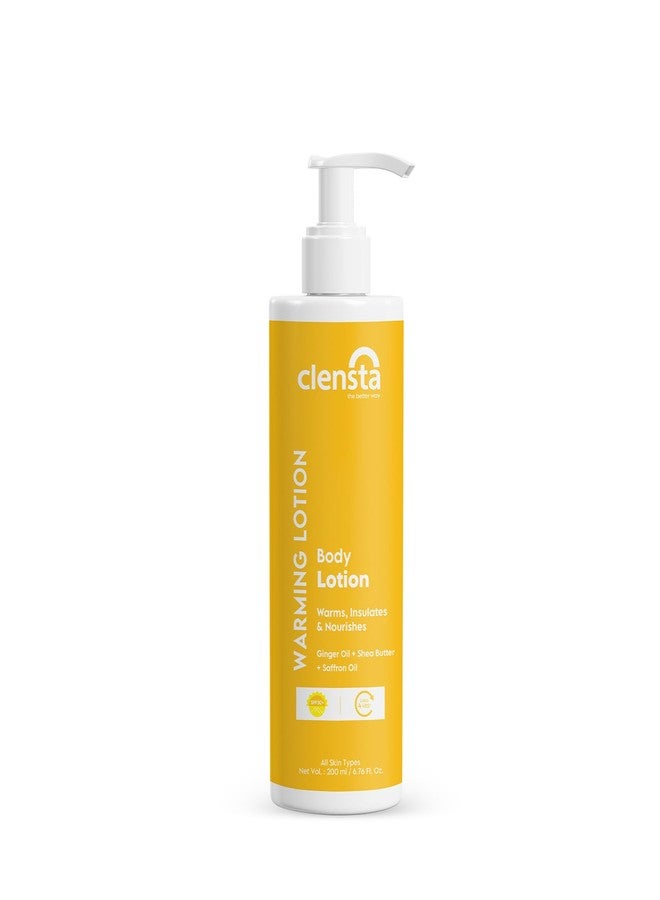 Clensta WARMING Body Lotion 200ml for All Skin Types Winter Women Men Warms, Insulates & Hydrates Skin Enriched with Ginger Oil, Shea Butter & Active Peptides - Image 1