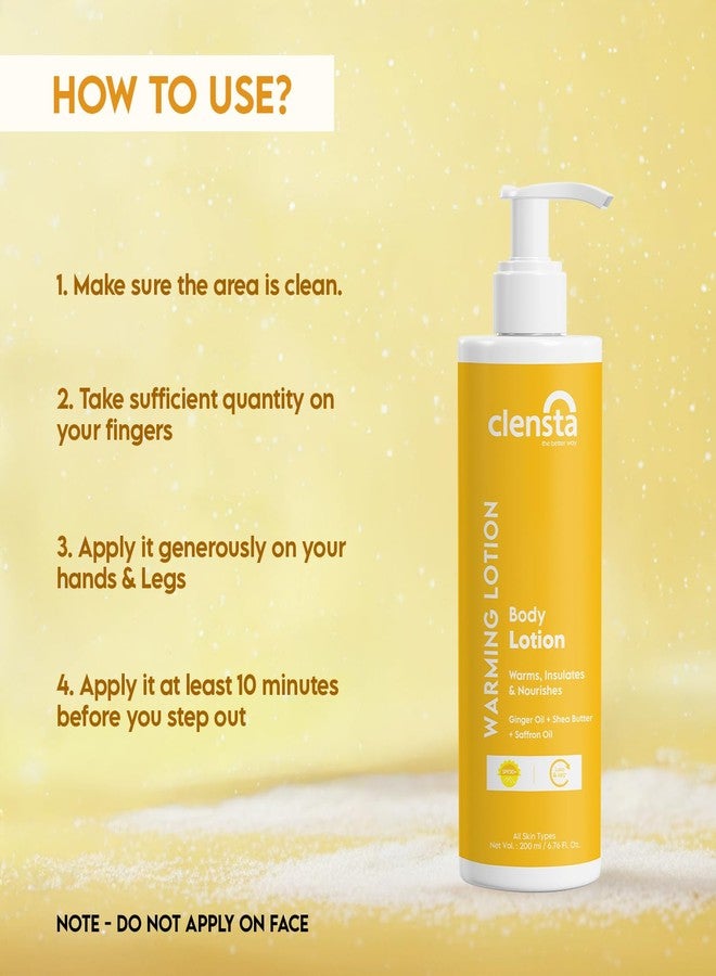 Clensta WARMING Body Lotion 200ml for All Skin Types Winter Women Men Warms, Insulates & Hydrates Skin Enriched with Ginger Oil, Shea Butter & Active Peptides - Image 4