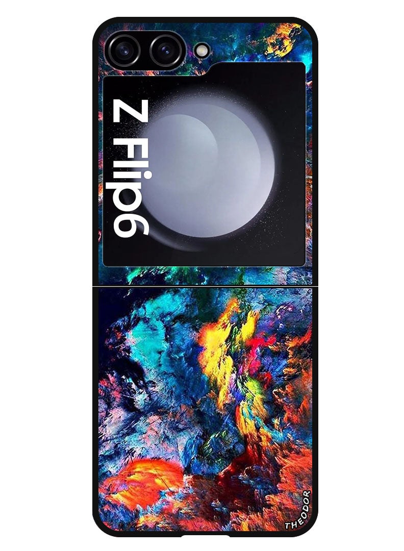 Theodor Protective Case Anti Scratch Shock Proof Bumper Cover For Samsung Galaxy Z Flip 6 Water Colour - Image 1