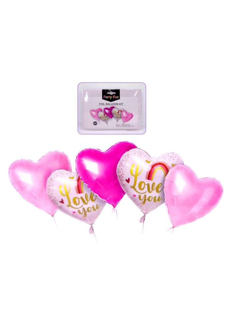 بارتي فن بالون احباط 18 "أحبك 5 قطع / بطاقة - Image 2