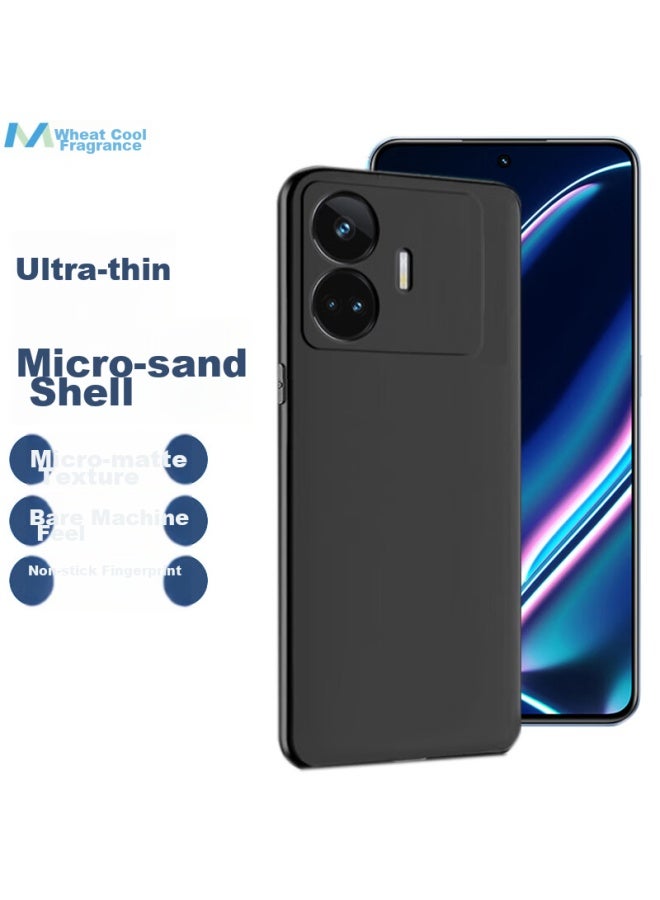 Maikuqi Realme Gt Neo5 Se Phone Case, Full Coverage Frosted Soft Shell, Shockproof Protective Cover - Matte Black - Image 1