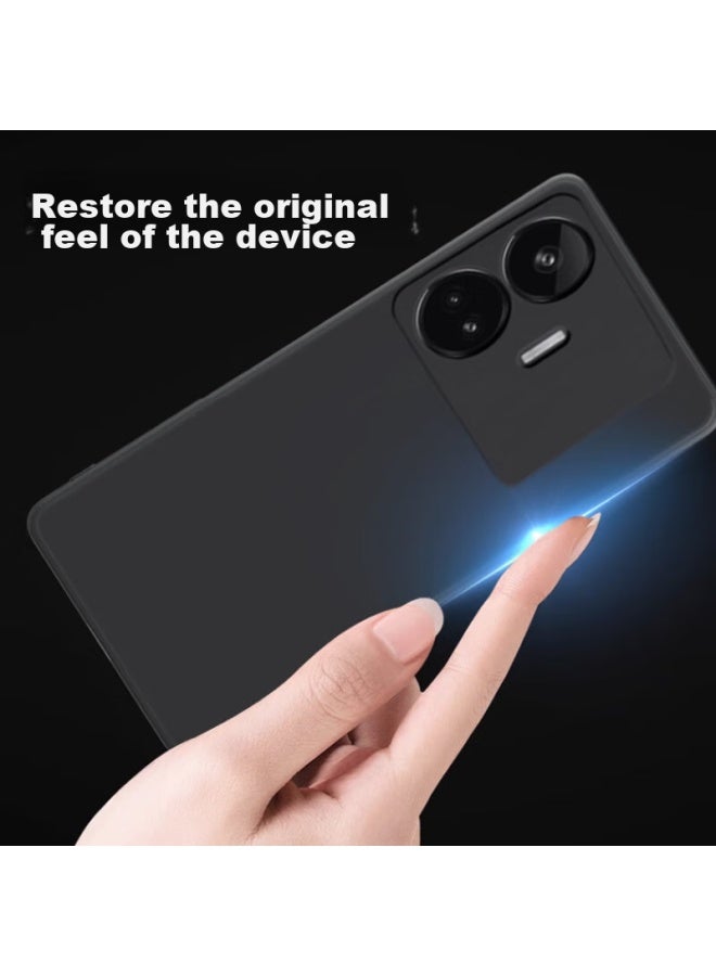 Maikuqi Realme Gt Neo5 Se Phone Case, Full Coverage Frosted Soft Shell, Shockproof Protective Cover - Matte Black - Image 3