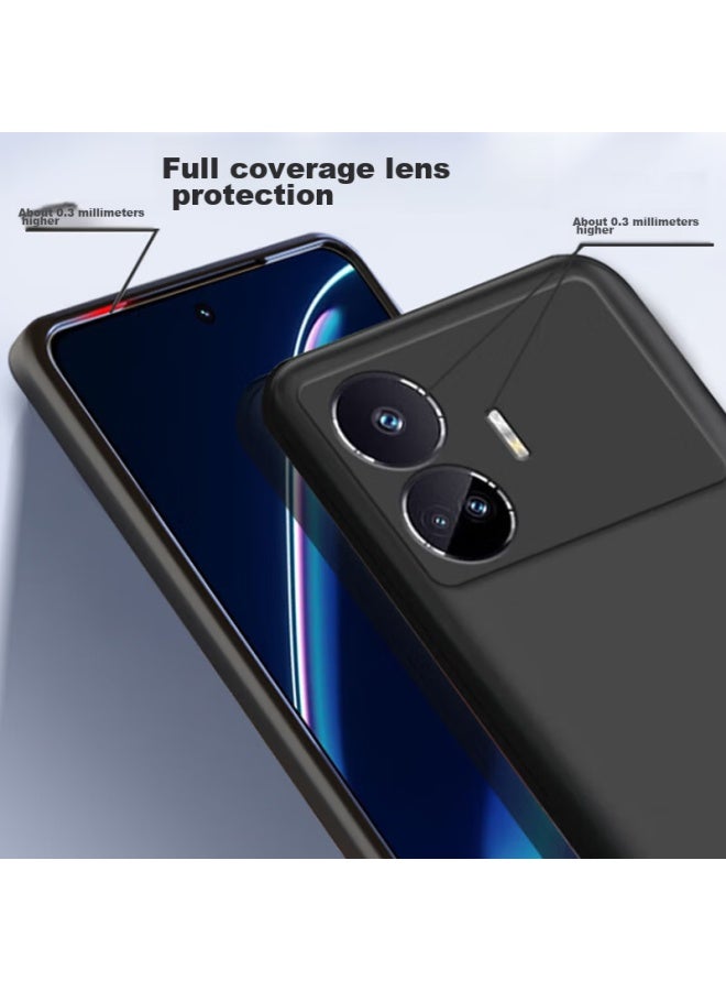 Maikuqi Realme Gt Neo5 Se Phone Case, Full Coverage Frosted Soft Shell, Shockproof Protective Cover - Matte Black - Image 4