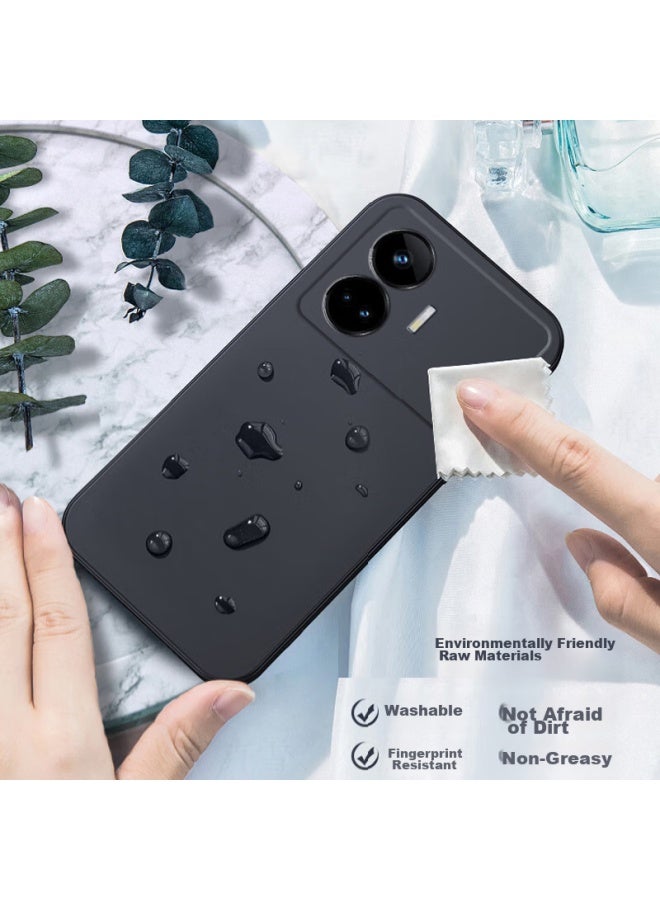Maikuqi Realme Gt Neo5 Se Phone Case, Full Coverage Frosted Soft Shell, Shockproof Protective Cover - Matte Black - Image 2