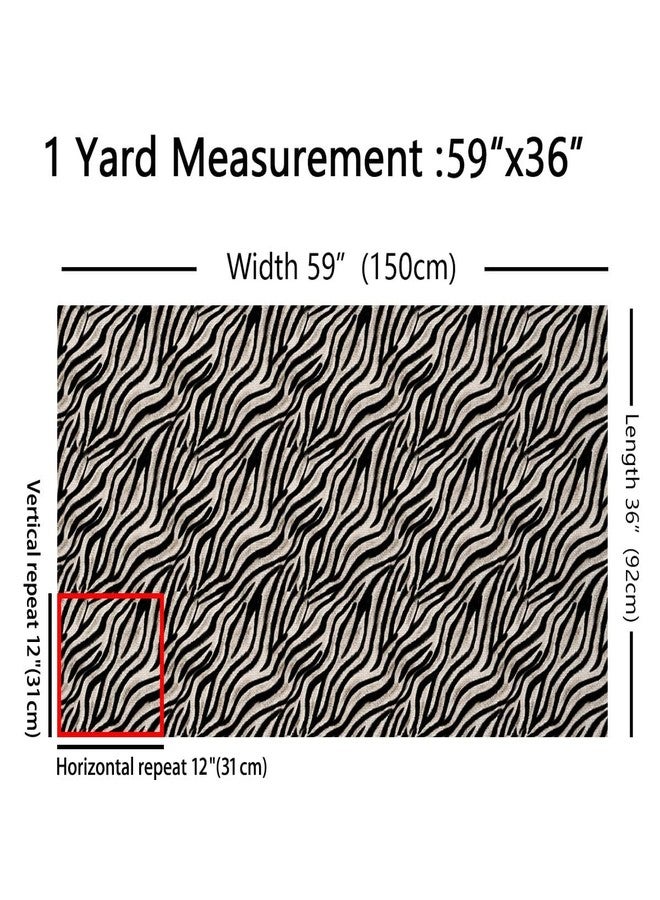 Castle Fairy Zebra Skin Pattern Fabric by The Yard for Chairs African Wild Animal Upholstery Fabric for Arts DIY Black and White Stripes Decorative Waterproof Outdoor Fabric(No Real Fur),1 Yard - Image 2