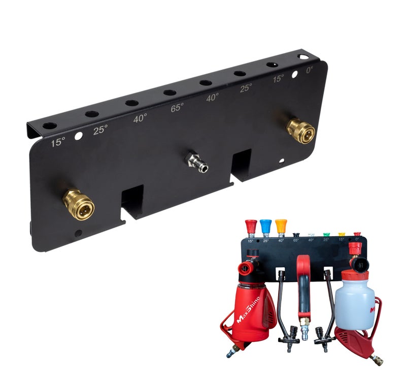 Maxshine Universal Foam Cannon Holder 2 Cannons Blank Compatible with 14 Quick Connect WallMounted Organizer for Garage Mobile Detailing Holds Foam Cannons Accessories Metal Rack - Image 2