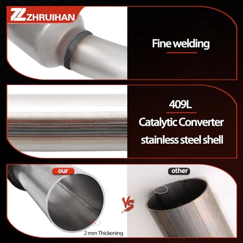 ZHRUIHAN Left and Right 2-PC Catalytic Converter Kit Compatible with F-150 2009-2010 5.4L, Expedition 2007-2014 5.4L, Navigator 2007-2014 5.4L, Reference OE: 645281 53904 30496 19318, EPA Compliant - Image 3