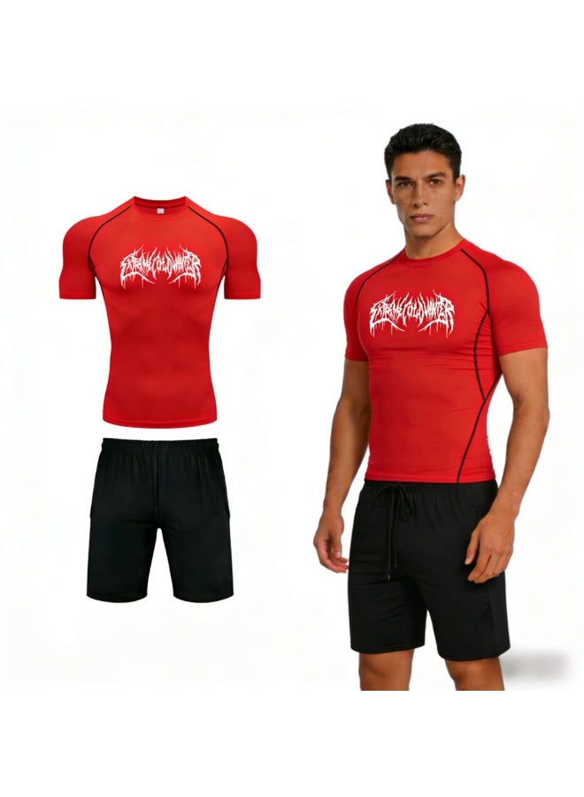 Men's sports T-shirt and quick-drying running set - Image 1