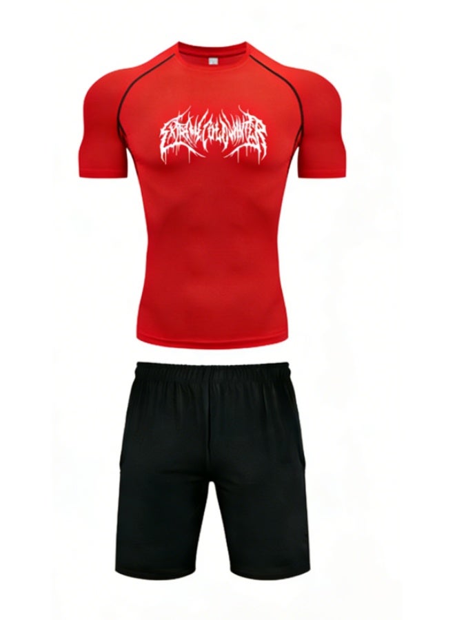 Men's sports T-shirt and quick-drying running set - Image 2