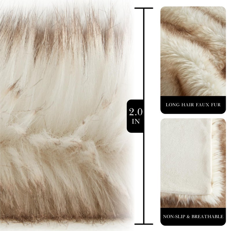 Hyde Lane Faux Fur Throw Blanket - Ultra Long Pile, Luxury Fluffy Fox Golden with Brown Tipped Throws for Couch Sofa Decoration, Fuzzy Plush Blankets for Women, 50x60 - Image 4