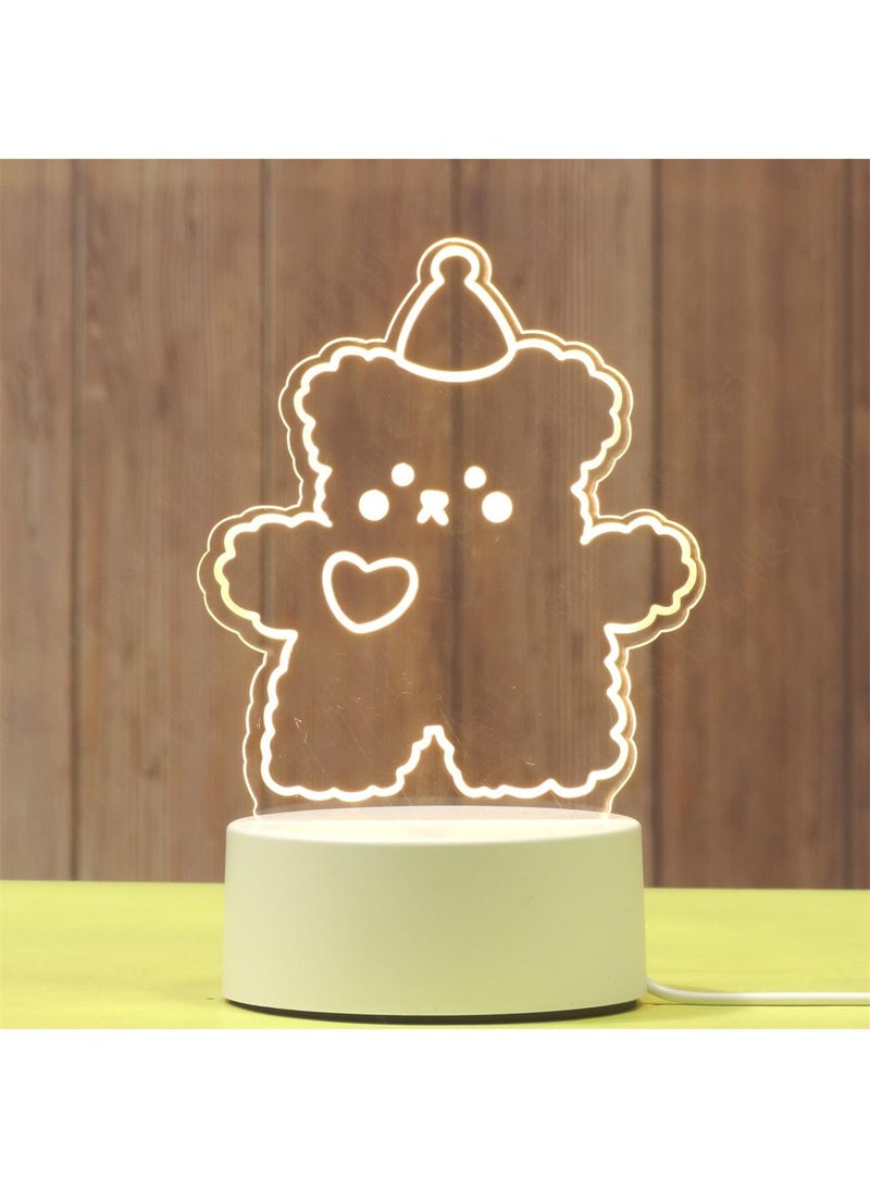 Creative 3D Usb Three Color Desk Lamp Night Lamp Birthday Gift Festive Atmosphere Lamp Desk Lamp