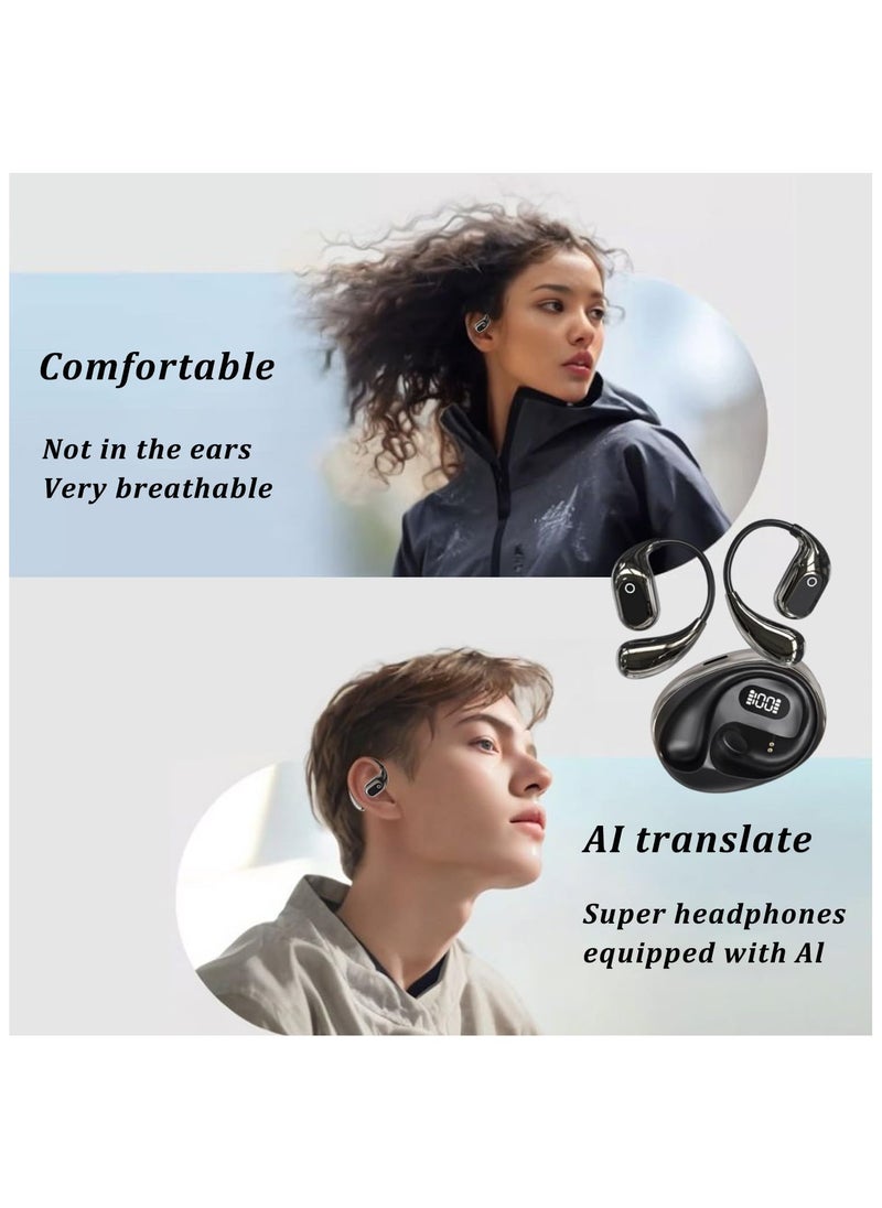 lekikpo Open Ear Headphones Wireless Bluetooth Translation Wireless Bluetooth Earphones, Ai Headphones Language Translation1Translation Headphones, Headphones, Translation Wireless Bluetooth Earphones (Blue)  - Image 2