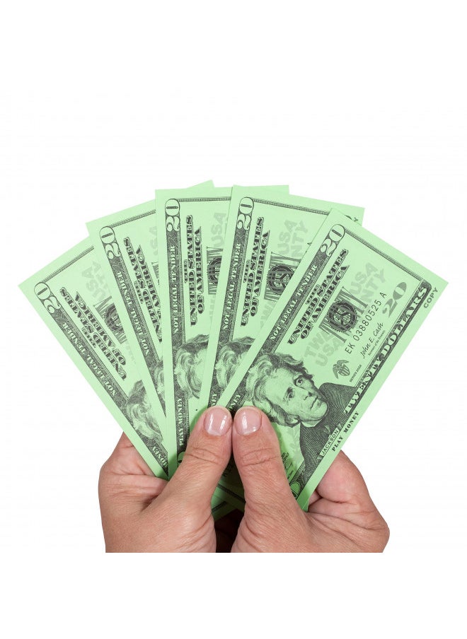 Learning Advantage LEARNING ADVANTAGE Twenty Dollar Play Bills - Set of 100 $20 Paper Bills - Teach Currency, Counting and Math with Play Money  - Image 2
