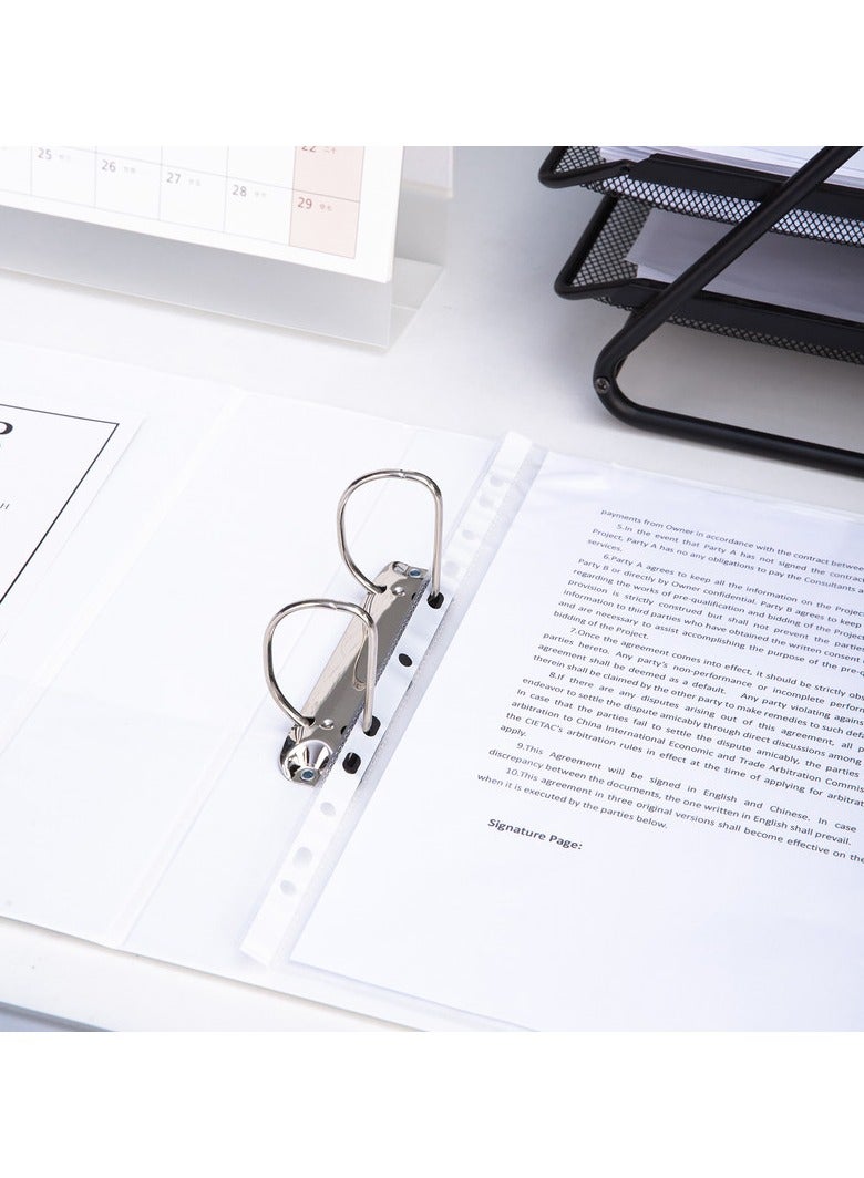 Deli E5616N CLASSIC A4 2-Inch 2D Ring Binder 270-Sheet Capacity – White PP & Cardboard for Office Filing & Document Organization – 1PC/Bag - Image 2