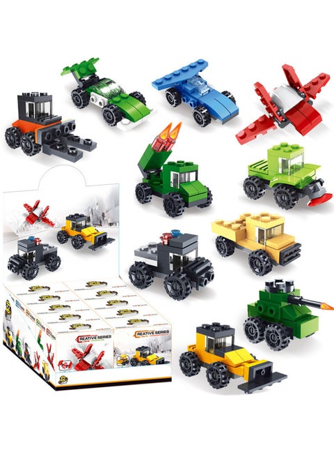 Children's Educational Small Particle Assembly Building Block Collection Set Toy(Tank Series 10 Small Boxes)