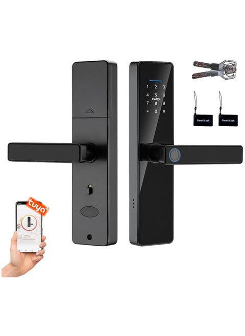 Smart Lock,Keyless Entry Door Bluetooth Lock,Fingerprint Door Lock,WiFi Electronic Digital Door Lock with Keypad,Free APP,Auto Lock,Password,IC Card for Home Office Apartment