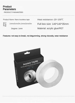 Generic 2 pieces of double-sided nano-transparent tape (1mm x 3cm x 3m; 1mm x 3cm x 5m) Clear  - Image 4