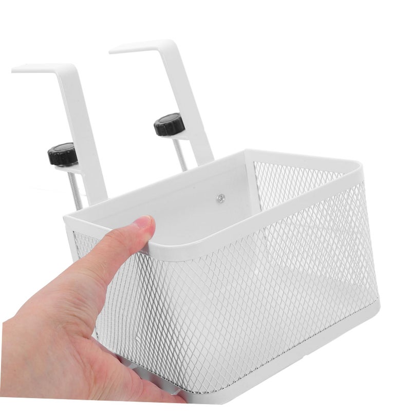Under Desk Storage Basket Clamp On Organizer Sturdy Mesh Design For Office Home Classroom - Image 4